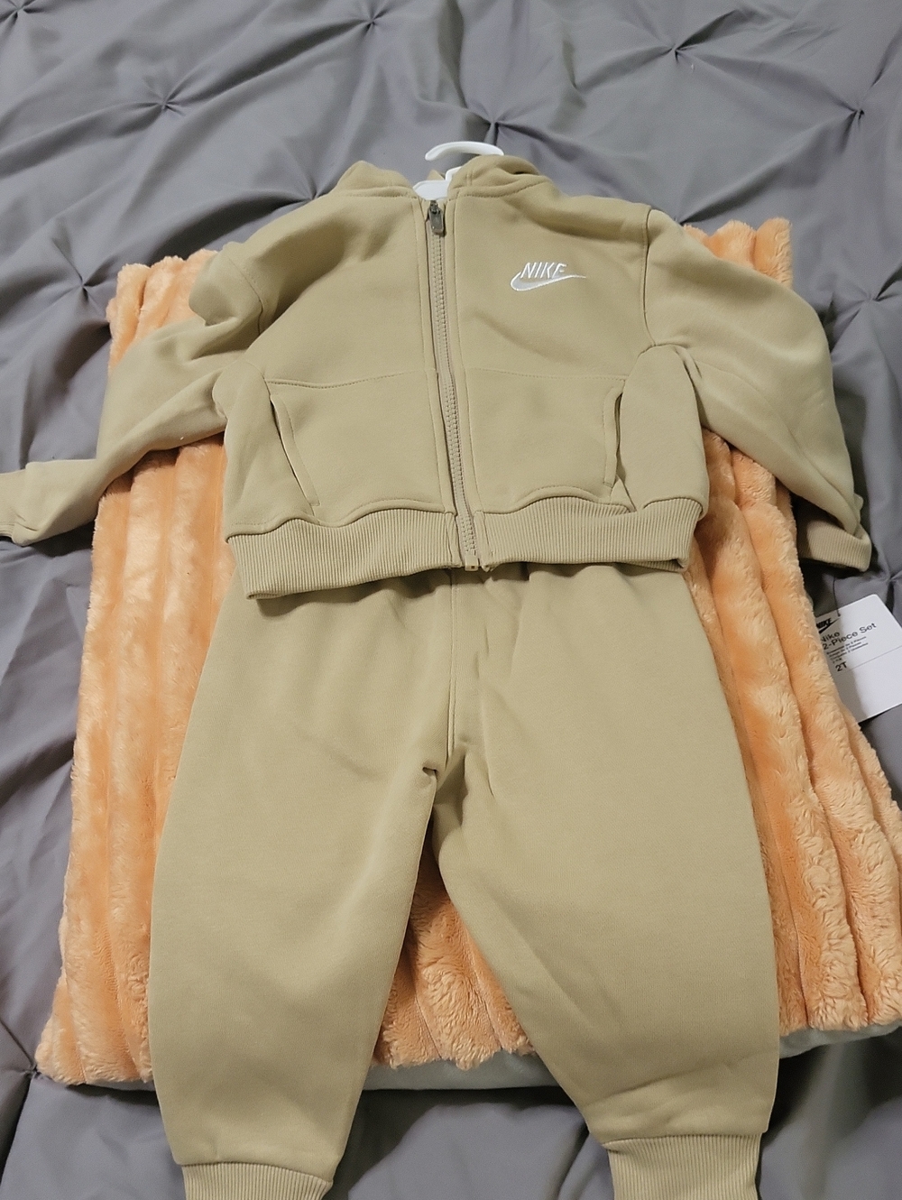 Nike Kids Tan Hoodie & Joggers Set - Beige